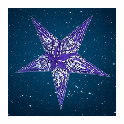 christmas star blue on white mehandi(screen printed) 23 b