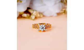 Classic Brilliant Round cut, Minimalist Single Stone Solitaire Lab Grown Diamond, 14K Solid Gold Engagement Ring, Handmade Jewelry For Women