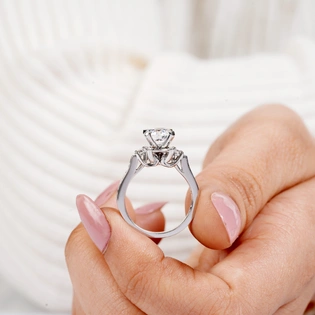 Classic Round Brilliant Cut Diamond Ring, Lab Grown Diamond, Solitaire Engagement 4 prong Ring, Diamond Wedding Ring, Anniversary Gift Ring