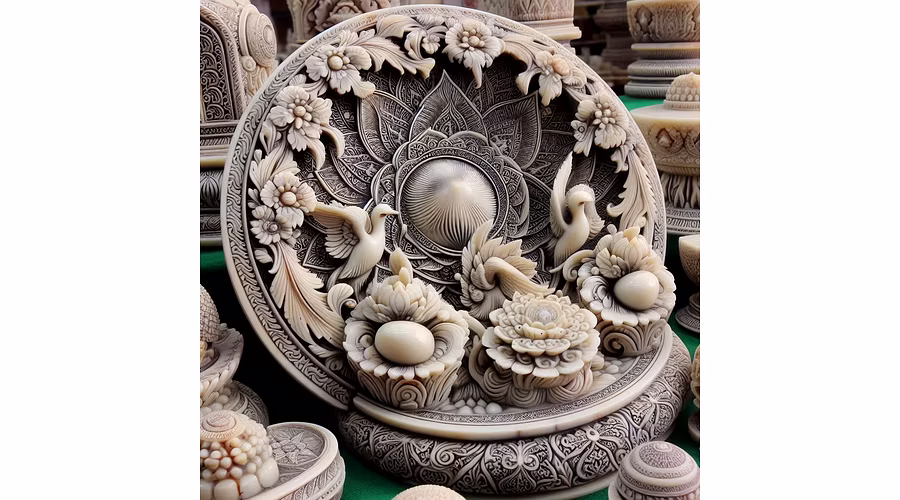 Beautiful marble and granite handicraft items created by Suyog Enterprises, showcasing intricate scu