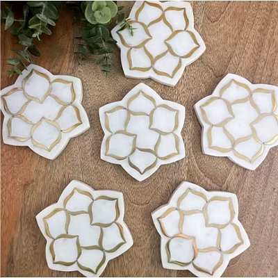 sin alma handcrafted elegant marble tea coaster - mtc017