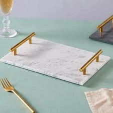 Handcrafted Elegant Marble Serving Tray - FST006-2