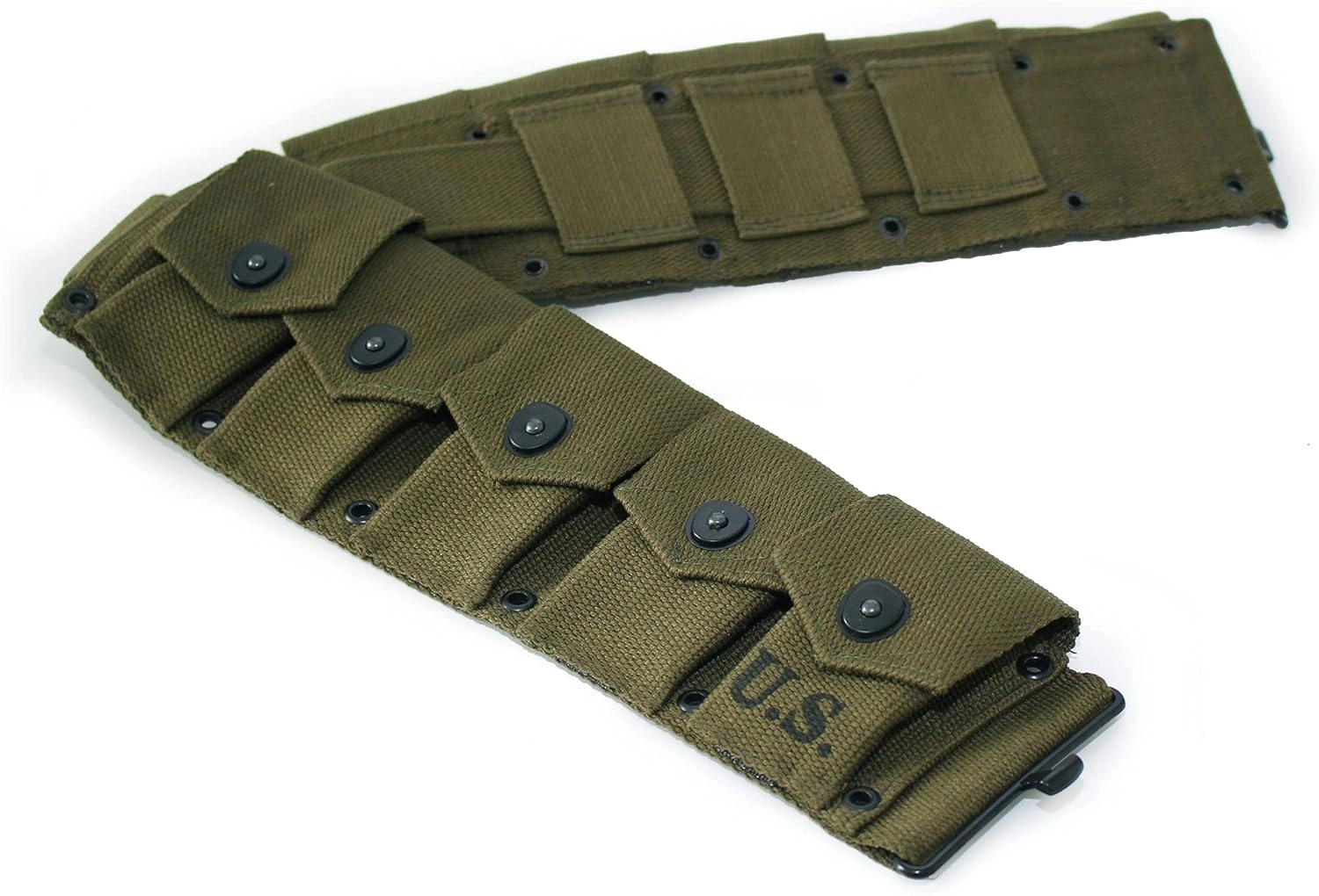 M1 Garand 10 Pocket OD Green Ammunition Belt Bandolier Canvas for U.S Army M1923 Cartridge WWII Springfield-1