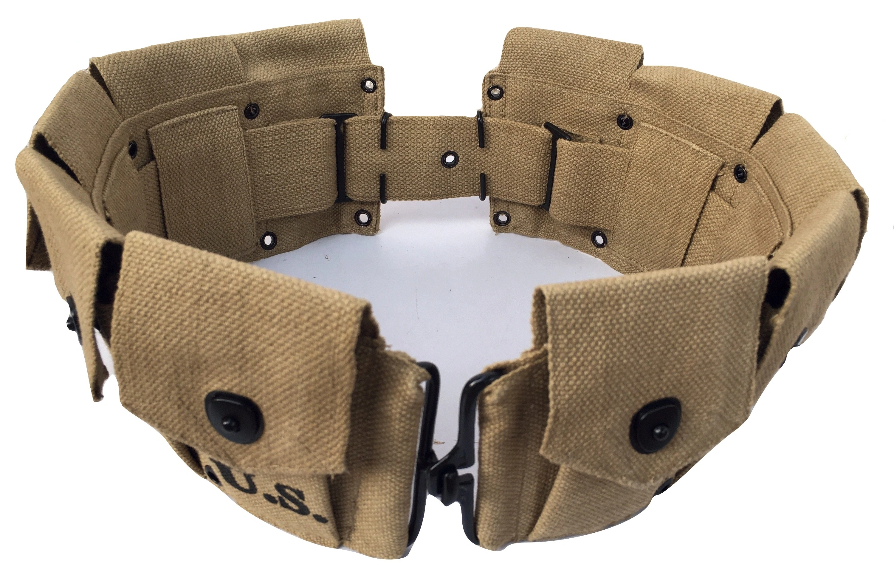 M1 Garand 10 Pocket Ammunition Belt Bandolier Canvas khaki for U.S Army M1923 Cartridge WWII Springfield-12482176