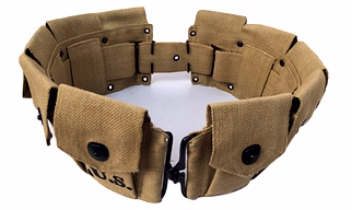M1 Garand 10 Pocket Ammunition Belt Bandolier Canvas khaki for U.S Army M1923 Cartridge WWII Springfield