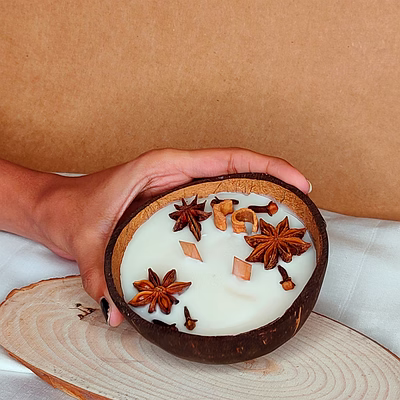 coconut shell spice aroma candle