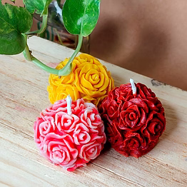 mini rose candle