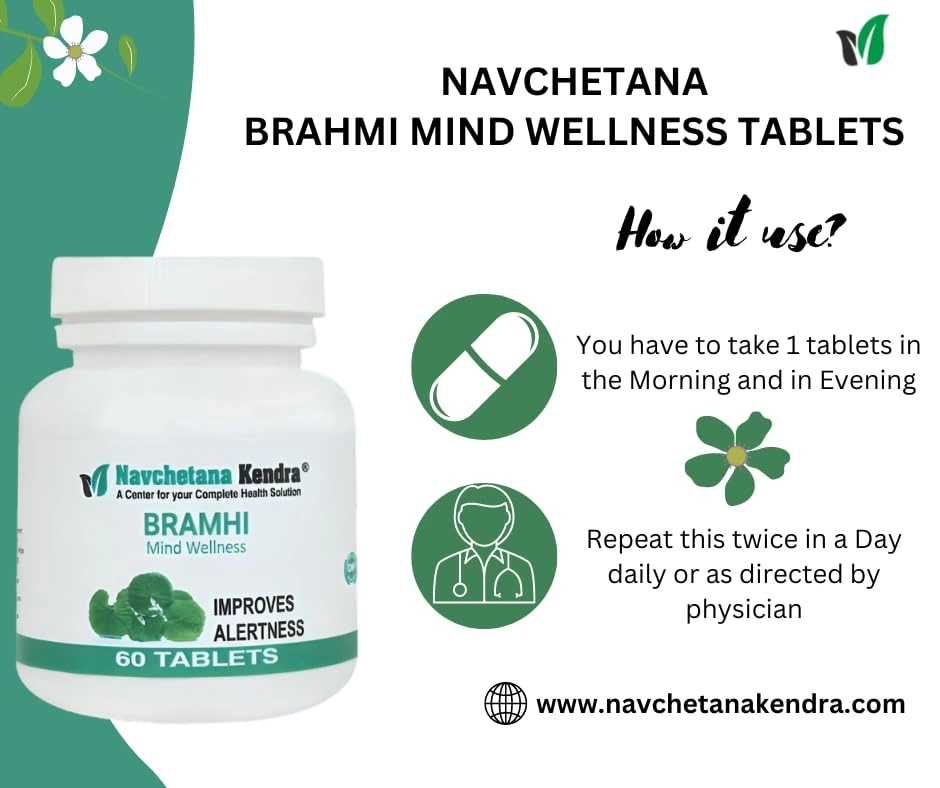 Navchetana Kendra Brahmi Tablets (60 Tablets)| Enhance Memory, Concentration , Focus-4