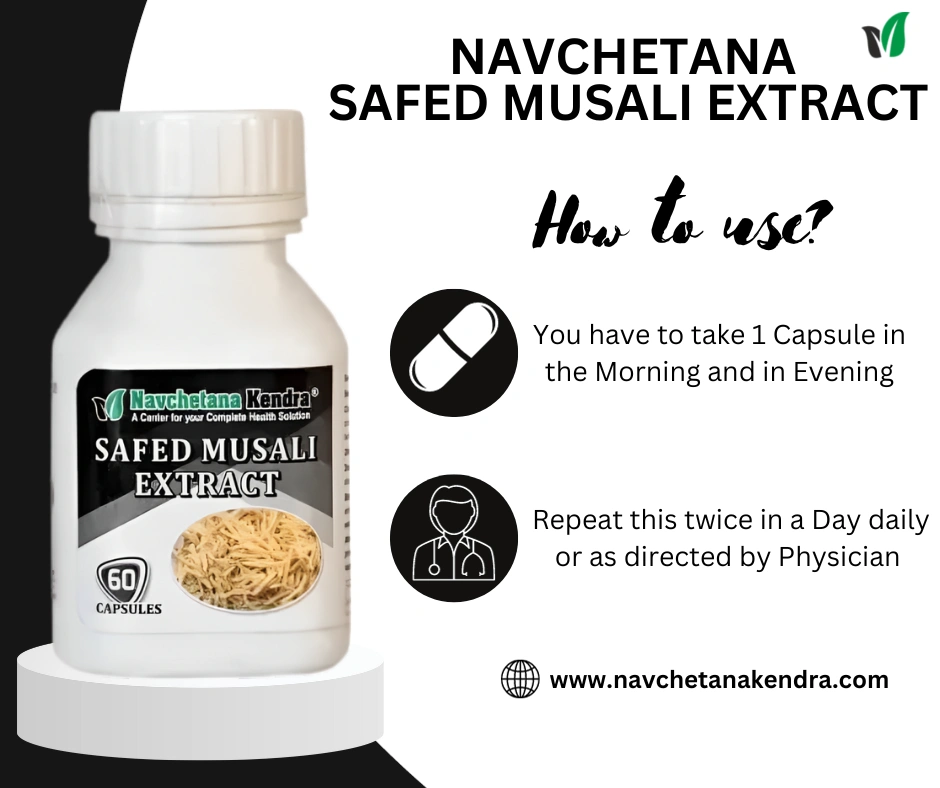 Navchetana kendra Safed Musali Capsules (60 Capsules)-3