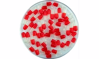 RED/WHITE EMPTY CAPSULES, Size 0