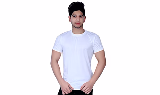 TSK Men's White Crew Neck T-Shirt (Classic & Comfortable)