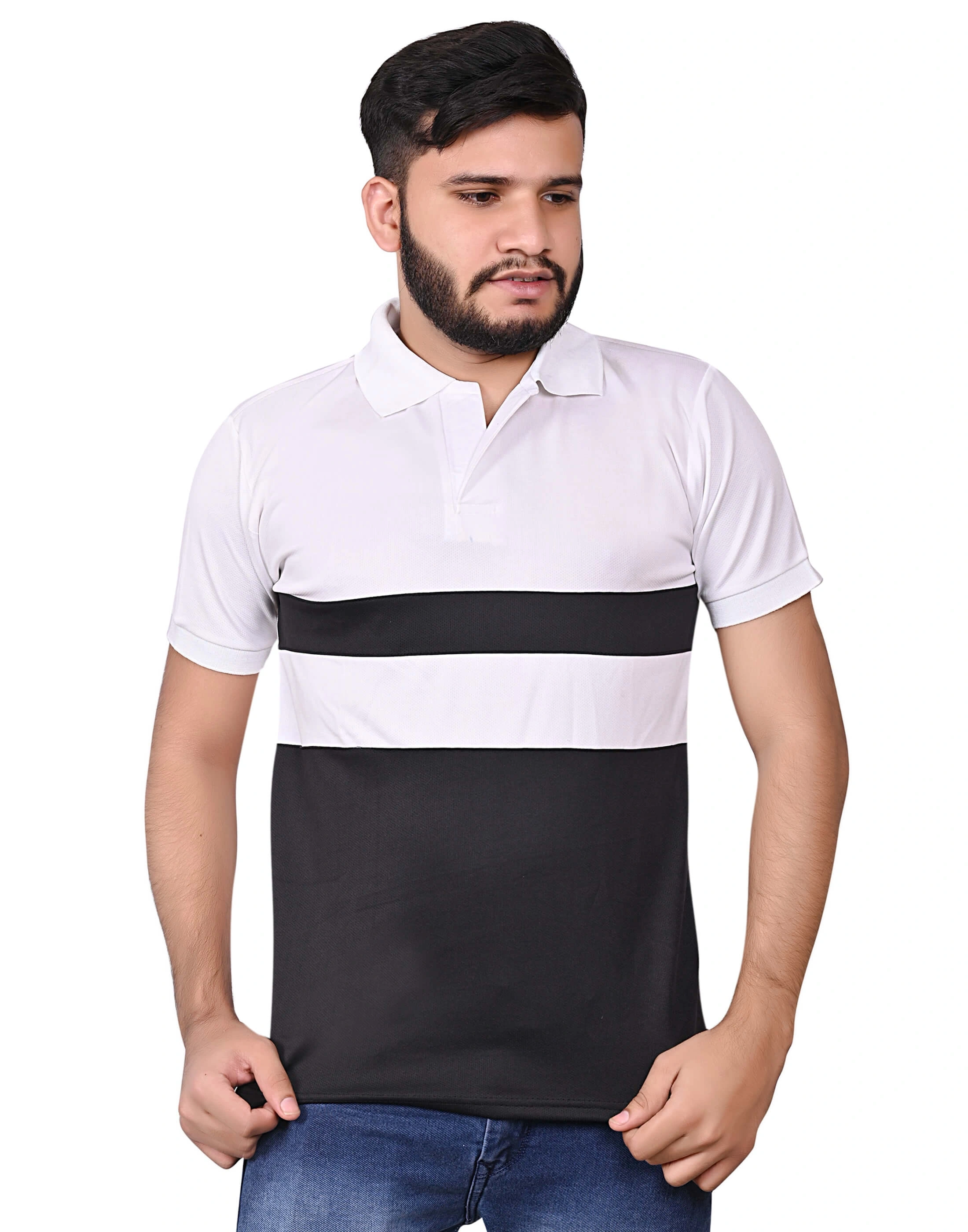 Men's Striped Polo