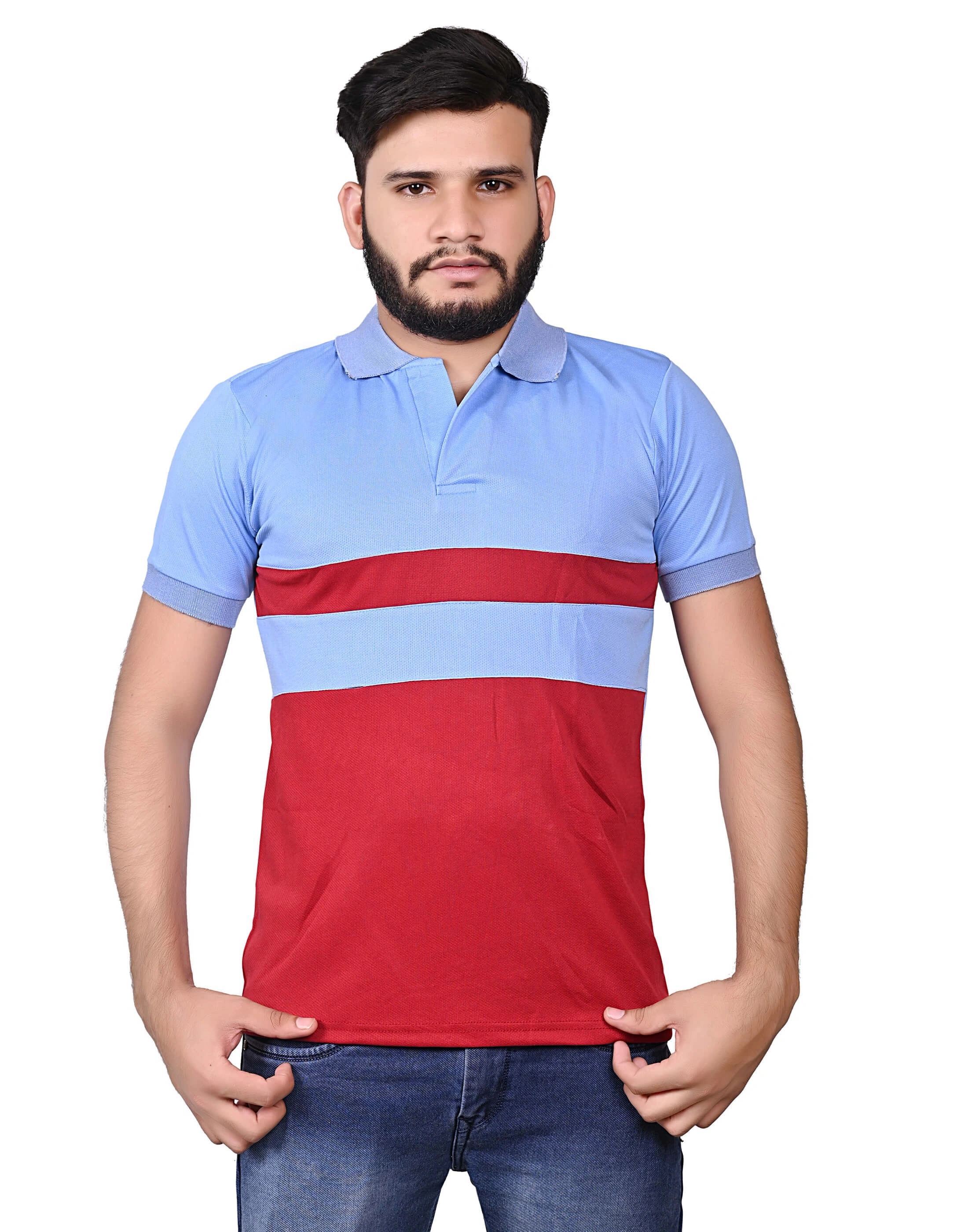 Men's Striped Polo