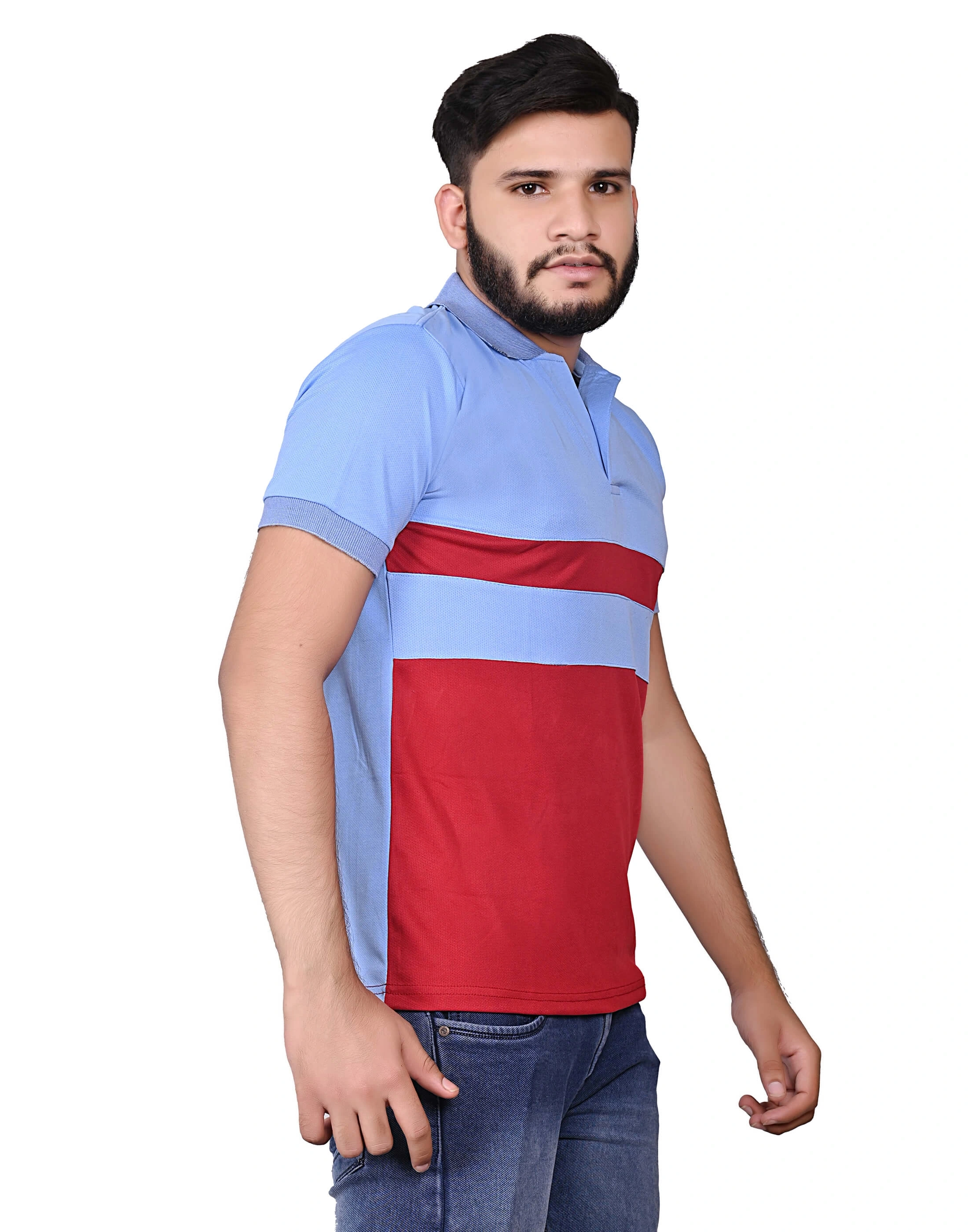 SkyBlue and Mahroon Polo T-shirt