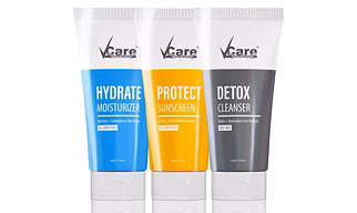 Vcare 3-In-1 Detox Cleanser, Hydrate Moisturizer Sunscreen for Dry Skin Facial Kit| Cleanse and Hydrates Skin for Both Men and Women