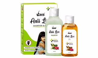 Vcare Anti-Lice Shampoo and Oil Combo (Pack of 2), Removes Lice and Nits