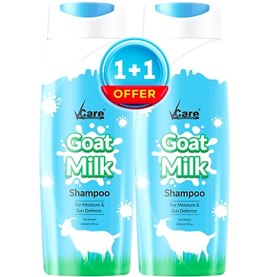 Vcare Goat Milk Shampoo | Suitable For All Hair Types Nourishes for Dry And Damaged Hair | Buy 1 Get 1 Free 200ml