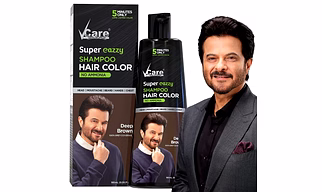 VCare Super Eazzy Hair Colour Shampoo for Women and Men 180ml (180ml, Brown)
