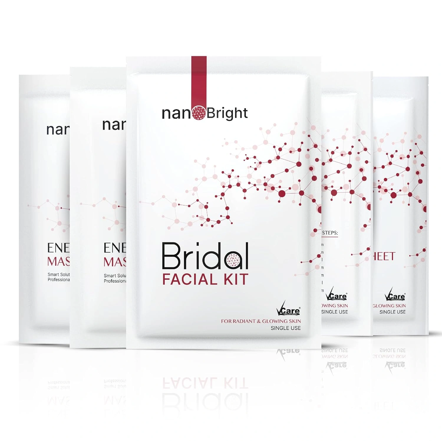 VCare Nano Bridal Wedding Glow Facial Kit for Womens Radiant and Glowing Skin Suitable for All Skin Types Single Use (120g)-12507950