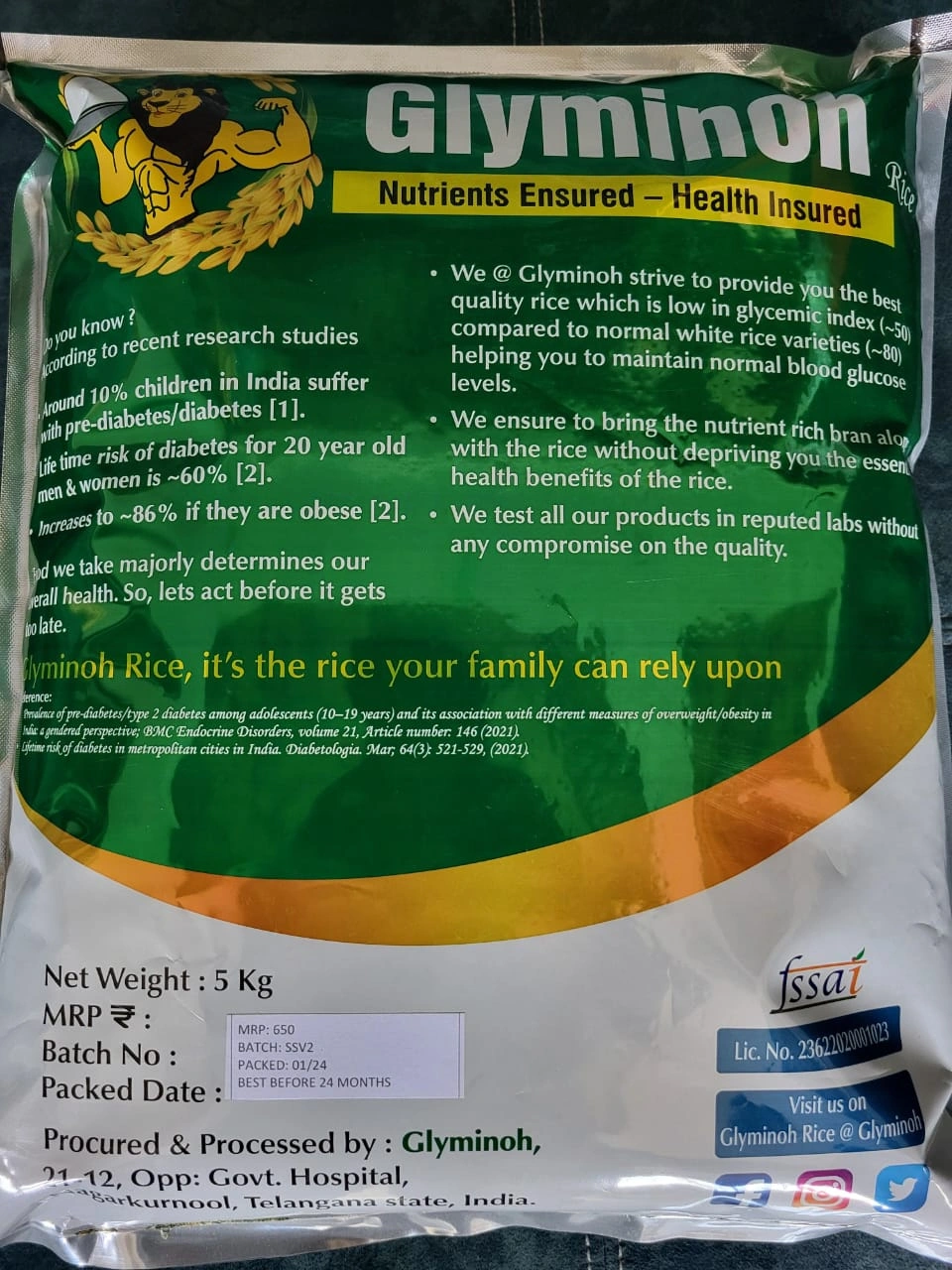 Diabetic Rice | Low GI Rice | Single Polish Rice 5Kg Pack-1