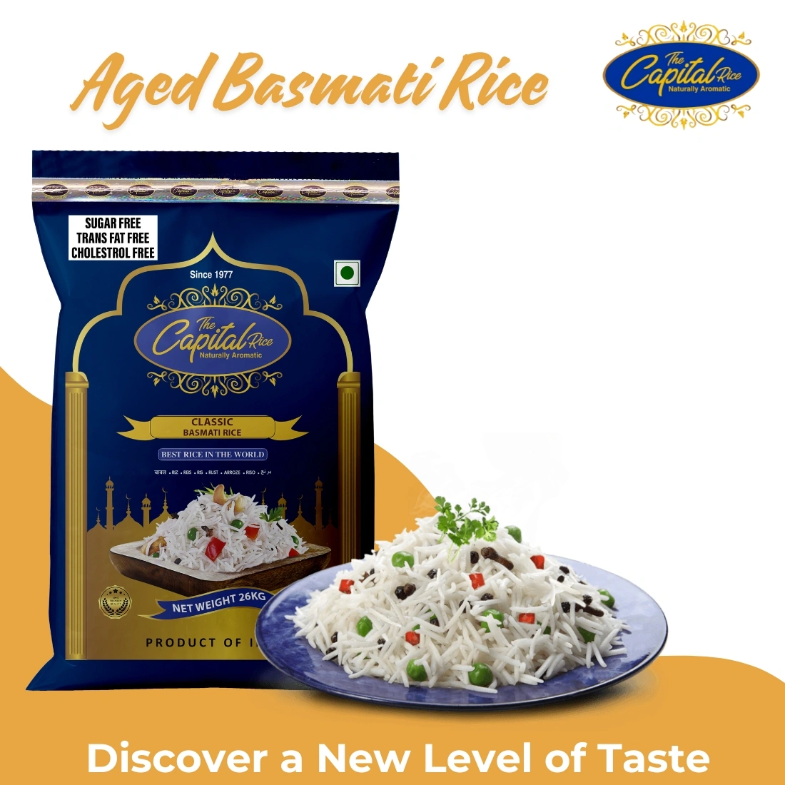 The Capital Rice Naturally Aromatic Classic Basmati Rice 26Kg Long Grain | Sugar Free | Trans Fat Free | Cholestrol Free-2