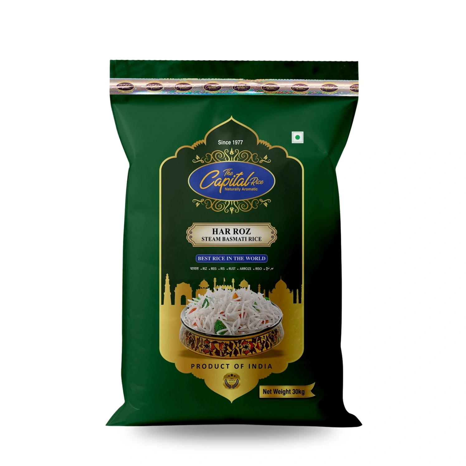 The Capital Rice Naturally Aromatic Har Roz Steam Basmati Rice 30Kg Long Grain-ALO-HAR-ROZ-30kg