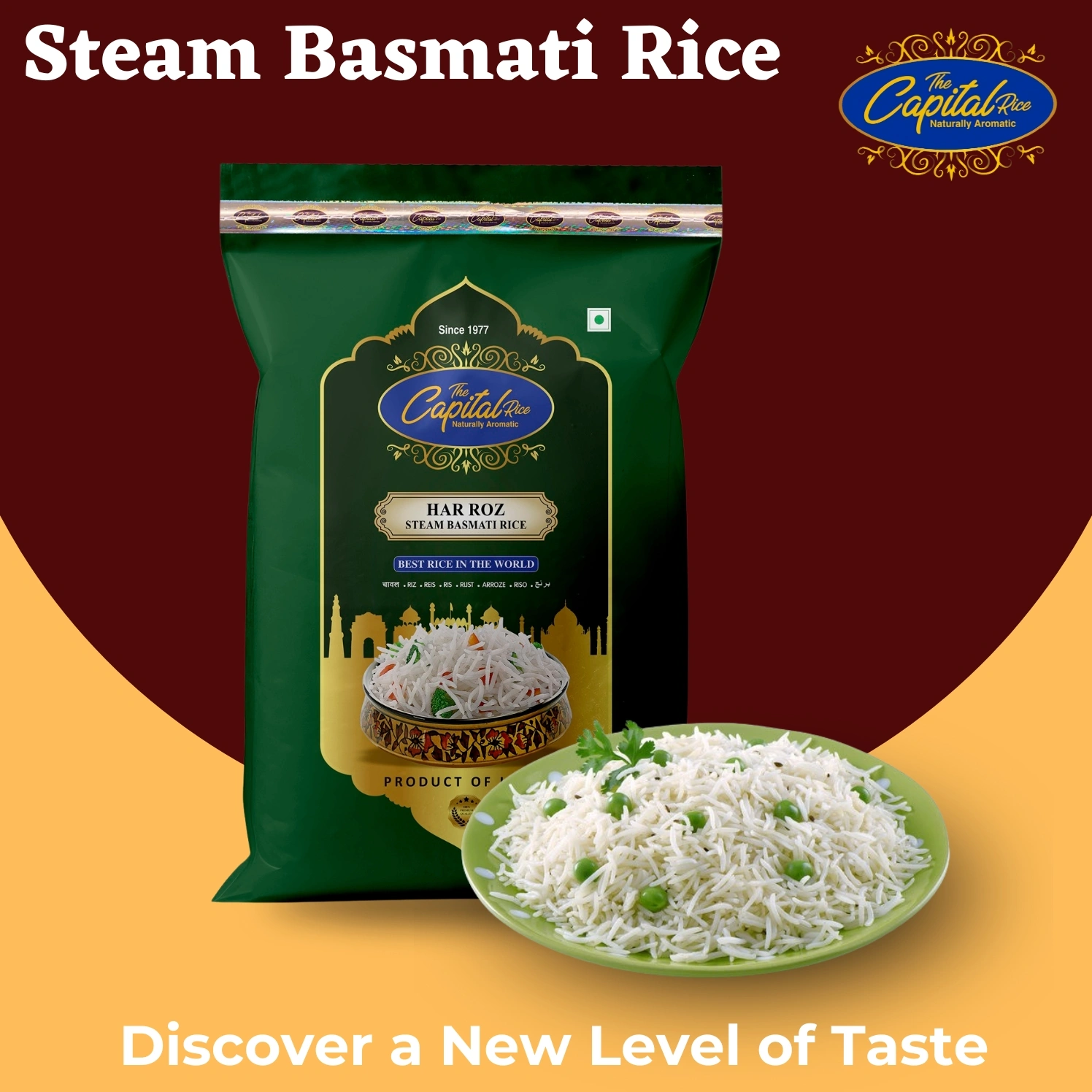 The Capital Rice Naturally Aromatic Har Roz Steam Basmati Rice 30Kg Long Grain-3