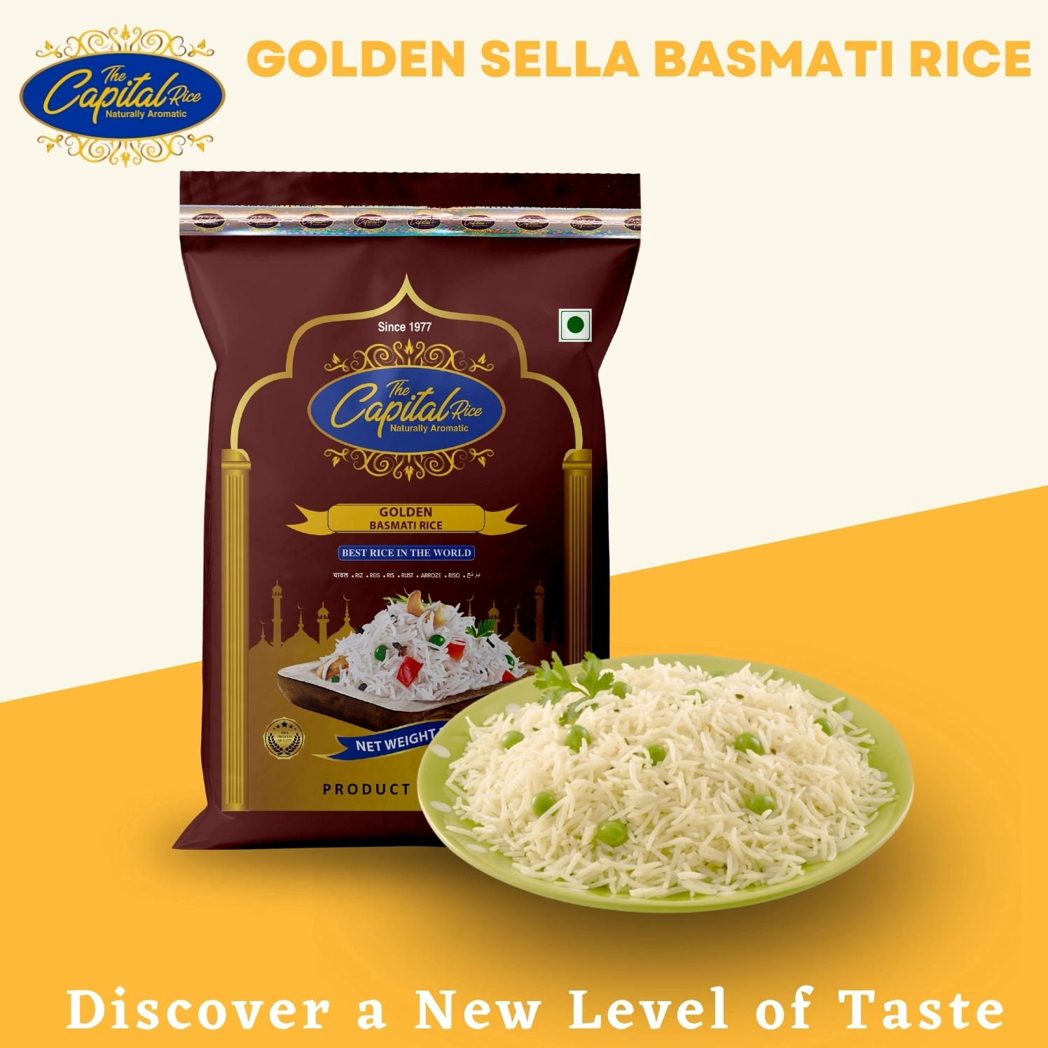 The Capital Rice Naturally Aromatic Golden Sella Basmati Rice 26Kg Long Grain-2