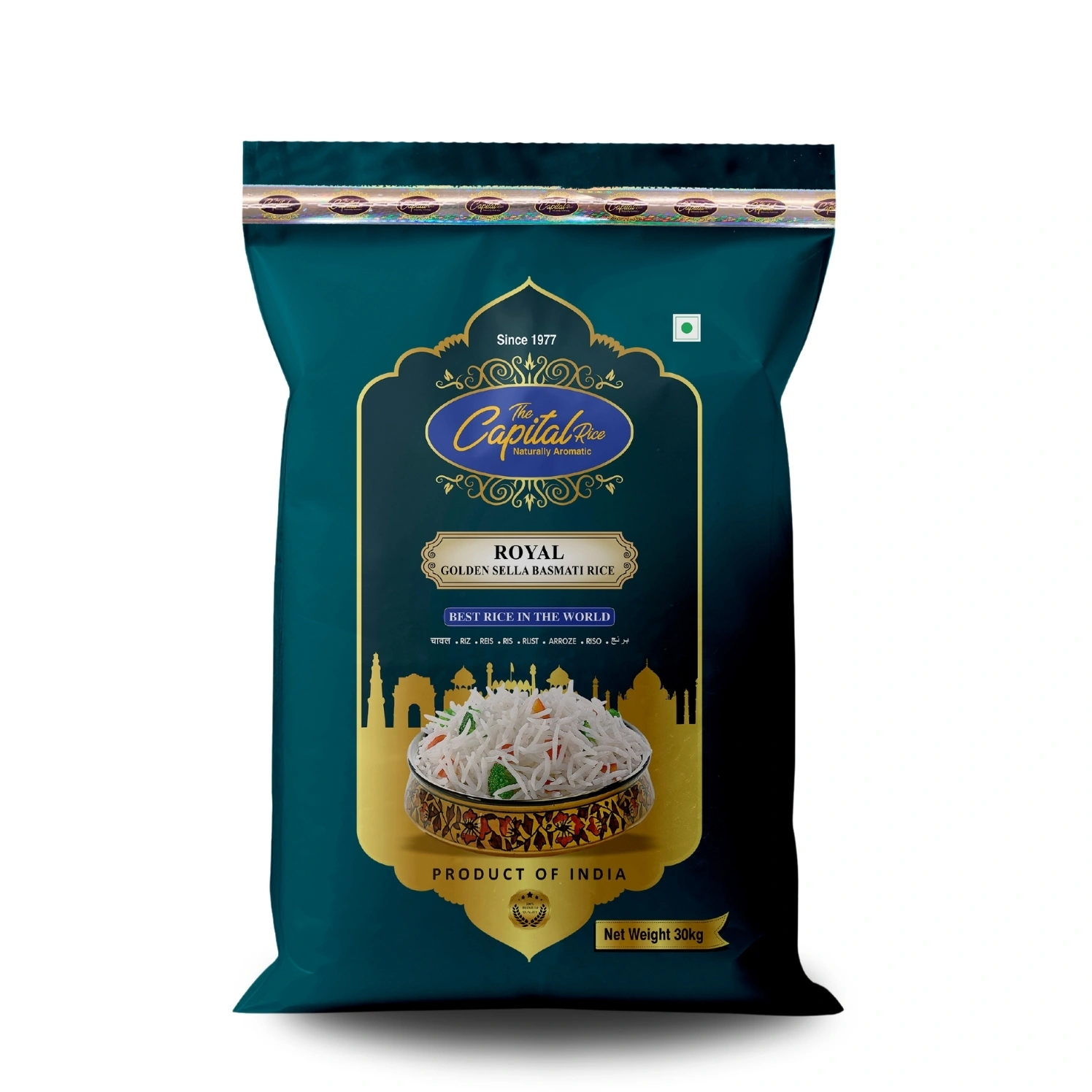 The Capital Rice Naturally Aromatic Royal Golden Sella Basmati Rice 30Kg Long Grain-ALO-ROYAL-GOLDEN-SELLA-30kg