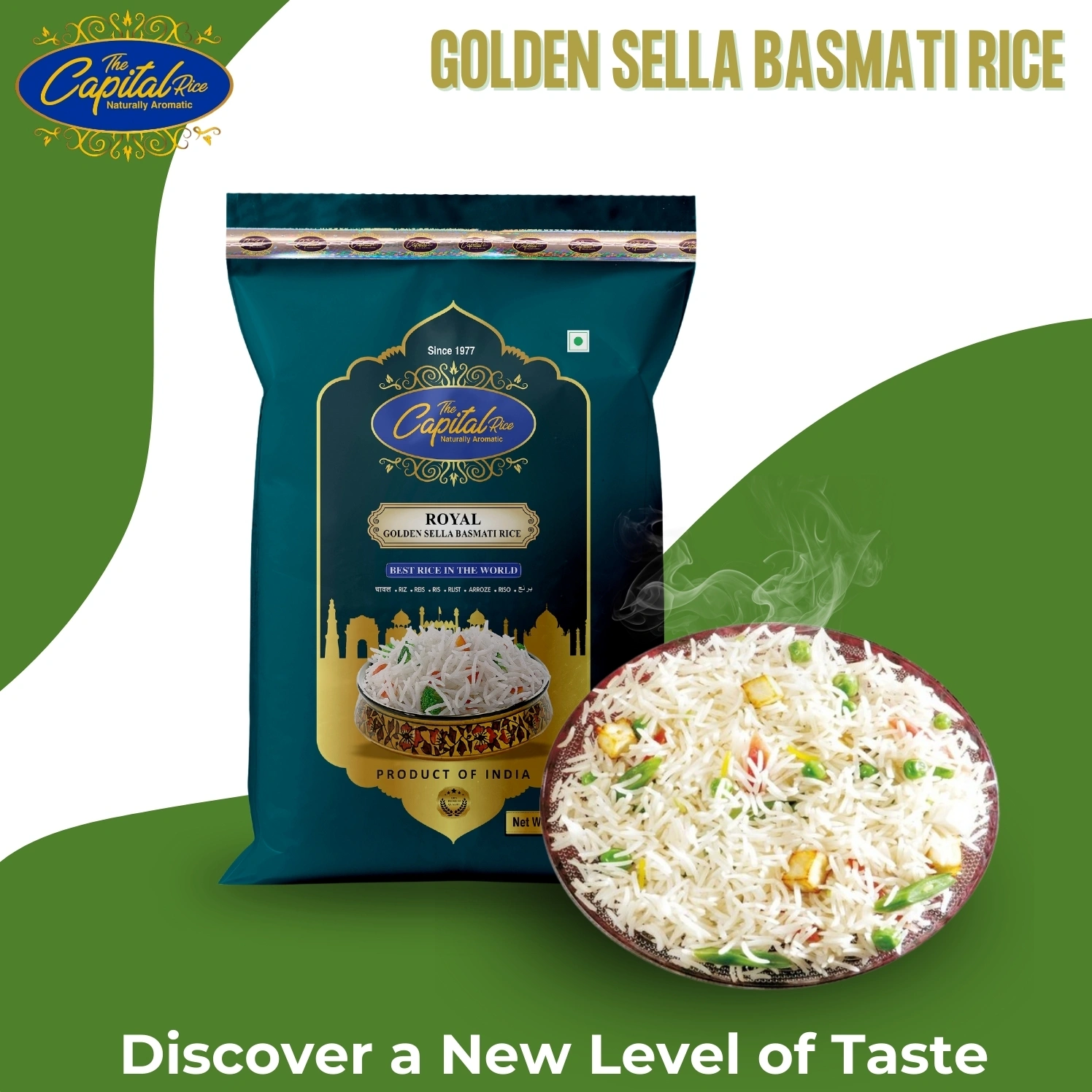 The Capital Rice Naturally Aromatic Royal Golden Sella Basmati Rice 30Kg Long Grain-2