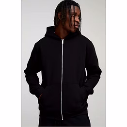 yayu tall basic regular zip through hoodie