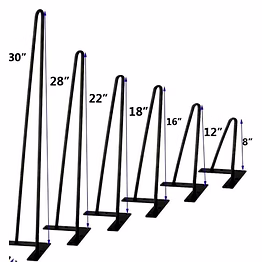 dekorwish metal table legs, center table legs, furniture legs, hairpin legs 2 pin pack of 4 (4 inch to 32)