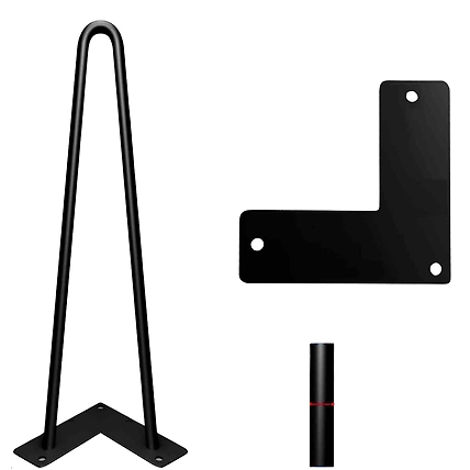 Dekorwish Metal Table Legs, Center Table Legs, Furniture Legs, Hairpin legs 2 Pin pack of 4 (4 inch to 32)-4