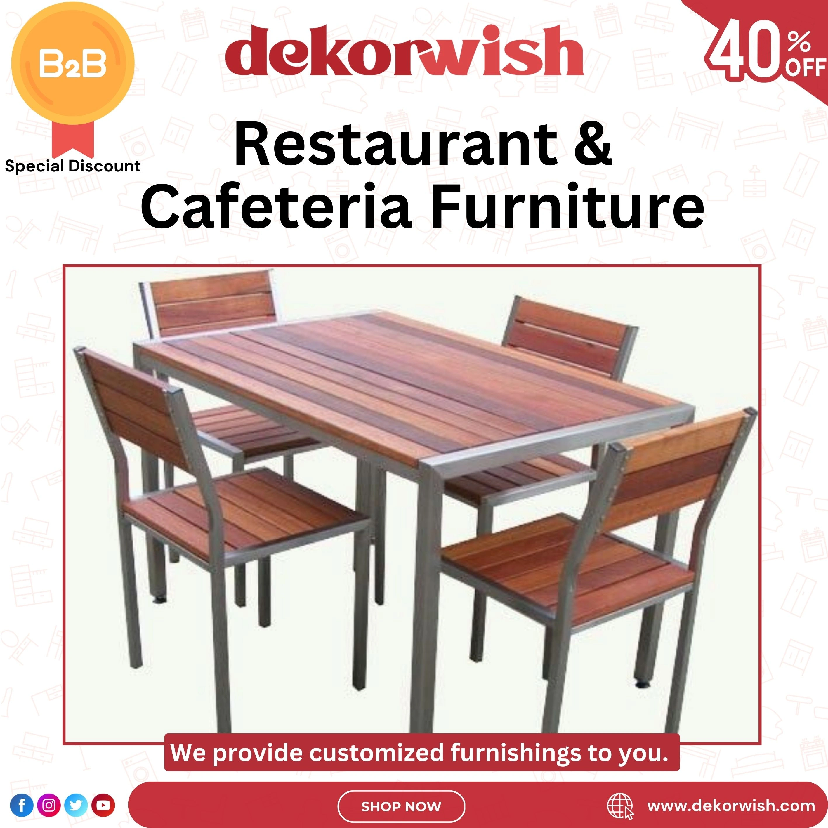 dekorwish Restaurant &amp; Cafeteria Furniture (Metal) – Durable and Modern Solutions Starting from 599-Restauran-Cafeteria-Furniture