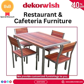 dekorwish Restaurant & Cafeteria Furniture (Metal) – Durable and Modern Solutions Starting from 599