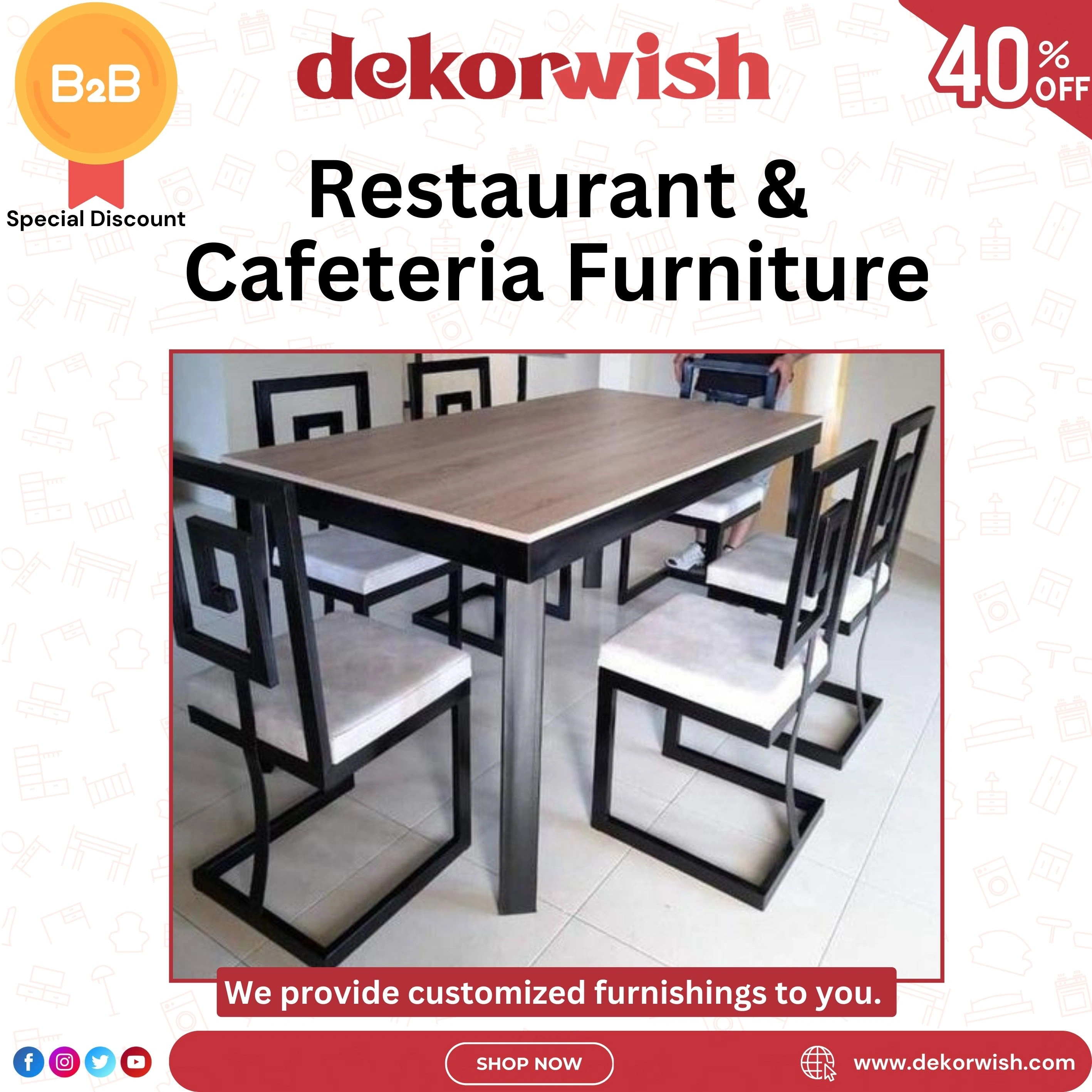 dekorwish Restaurant &amp; Cafeteria Furniture (Metal) – Durable and Modern Solutions Starting from 599-2