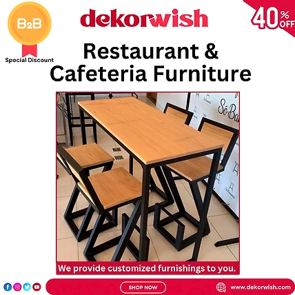 dekorwish Restaurant &amp; Cafeteria Furniture (Metal) – Durable and Modern Solutions Starting from 599-3