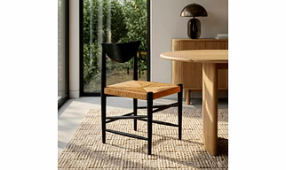Luxury Acacia Wood Woven Seat Dining Chair