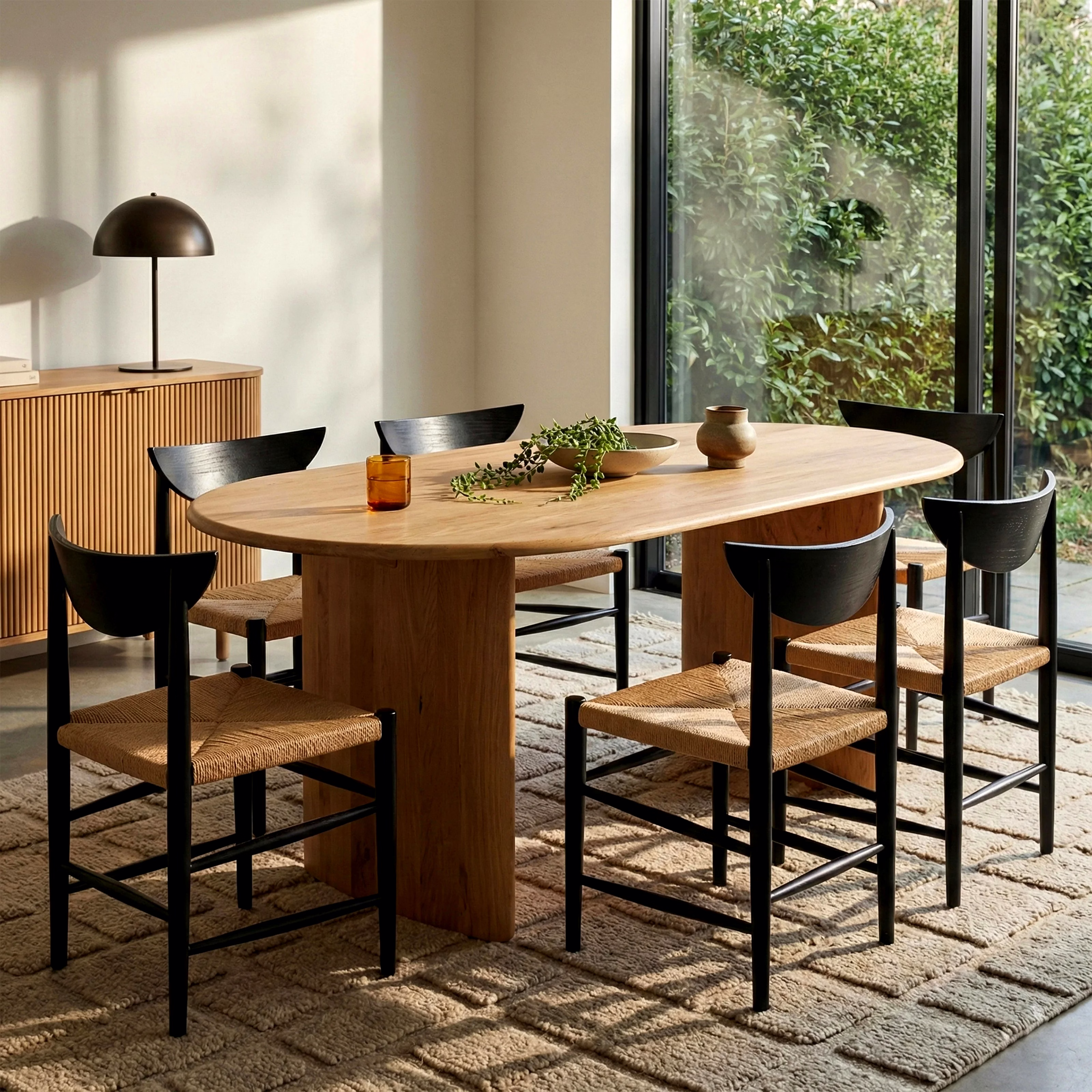 Luxury Acacia Wood Woven Seat Dining Chair image 2