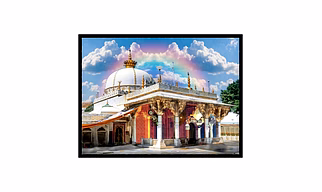 Dsrart KGN Ajmer Beatiful painting Self adhesive poster Ink 18 inch x 24 inch Painting  (Without Frame)