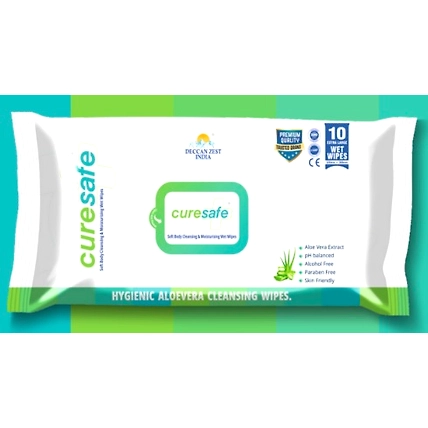 Curesafe Soft Body Cleansing &amp; Moisturising Wet Wipes - 10 L wipes-1