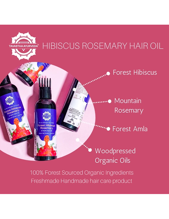 Forest Hibiscus Rosemary Hair Oil for Hair Growth,Fall Control,Frizz,Total Hydration-3