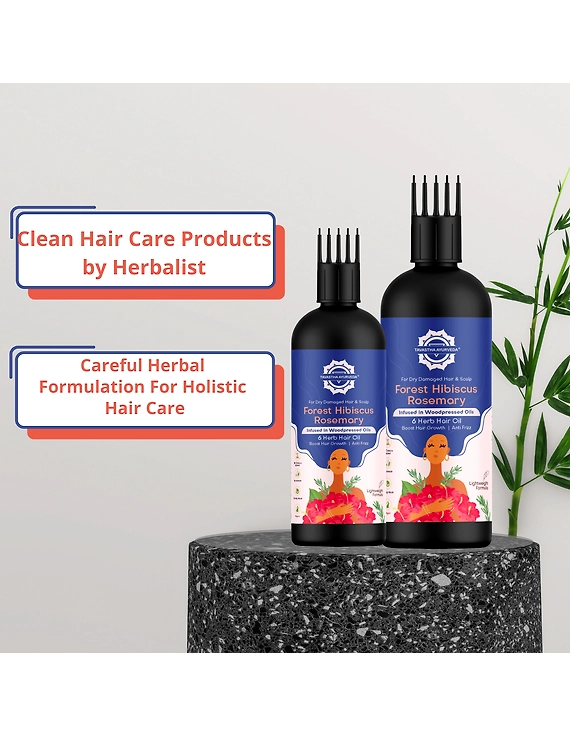 Forest Hibiscus Rosemary Hair Oil for Hair Growth,Fall Control,Frizz,Total Hydration-5