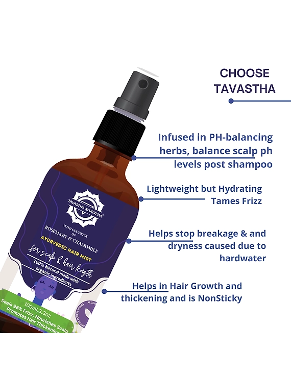 Rosemary Chamomile Hair Mist 100ml, Scalp Tonic Conditioning Sun Protection,Hard Water Protection,Scalp PH Balance,Scalp Itchiness &amp; Frizzy Hair-1