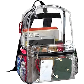 Clear Backpack for School - 18 Inch Heavy Duty PVC Transparent Backpacks pocket for College