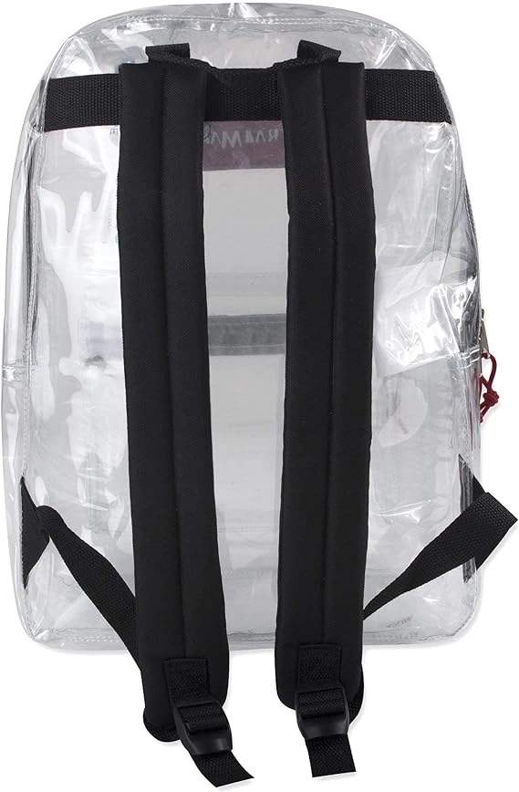 Clear Backpack for School - 18 Inch Heavy Duty PVC Transparent Backpacks pocket for College-3