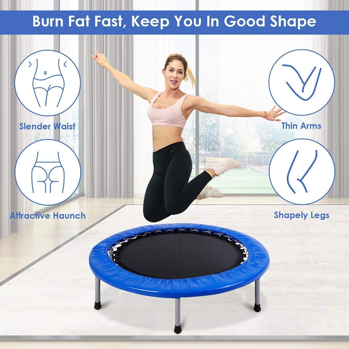 Fitness 40 Inch Trampoline for Adults and Kids-3