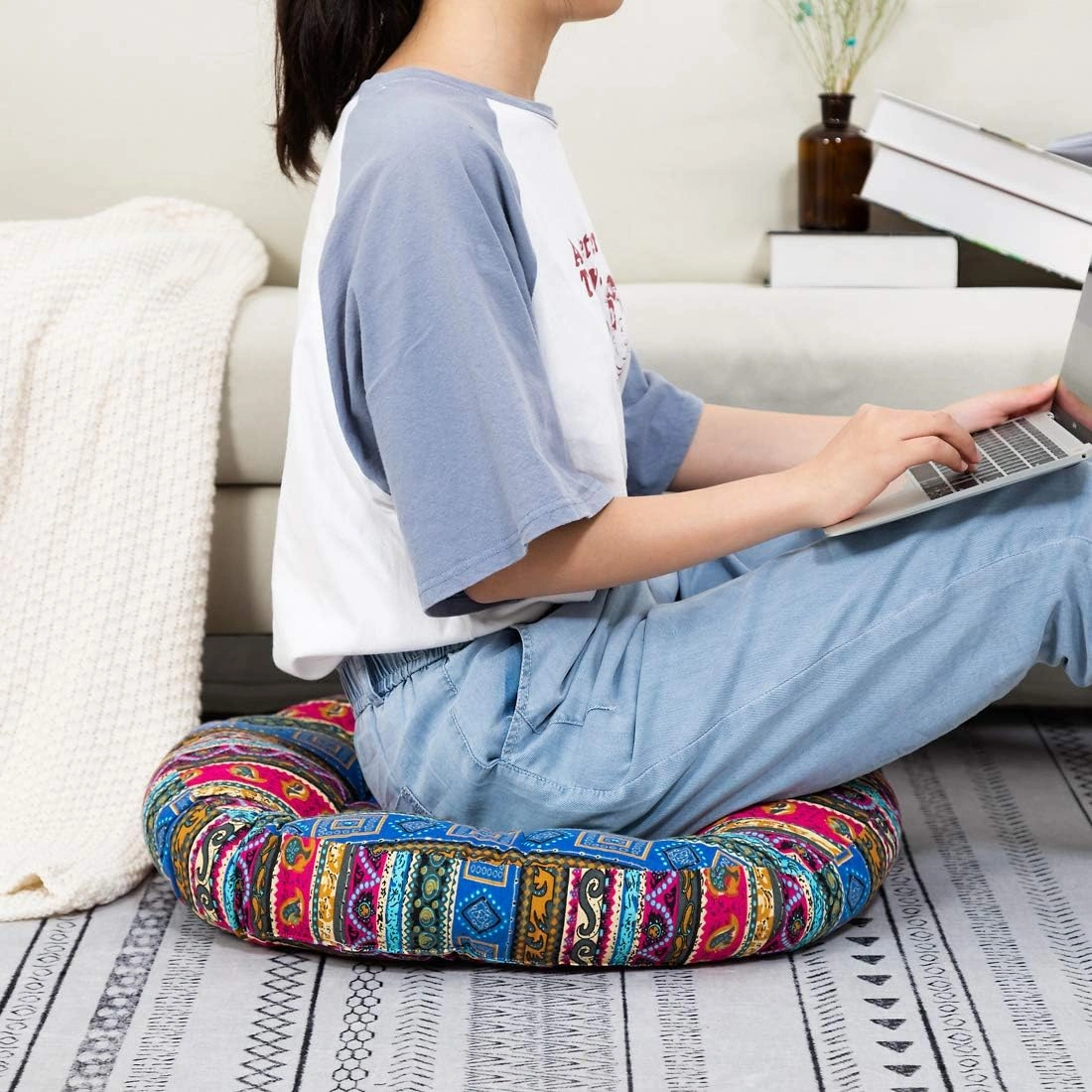 Organic Cotton Meditation Cushion-3