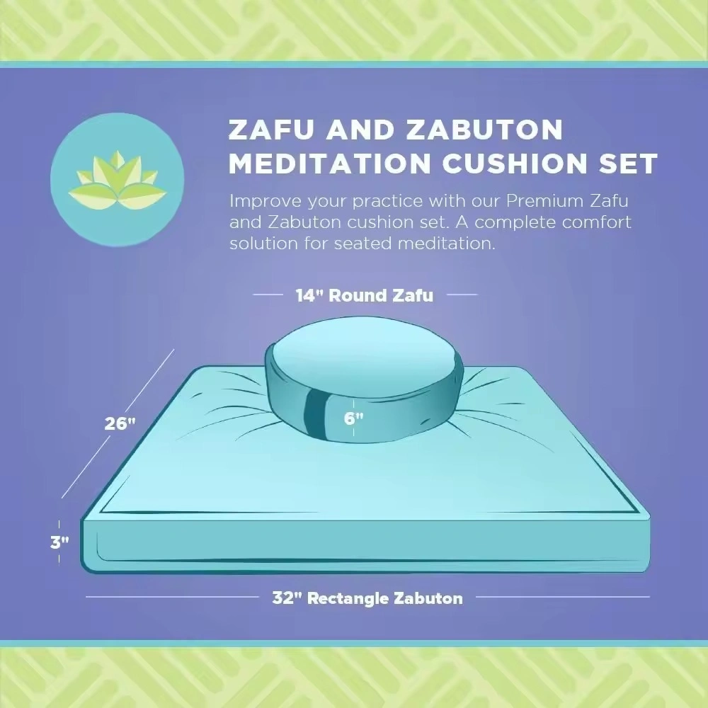 Zabuton Meditation Cushion Set with Organic Materials-2