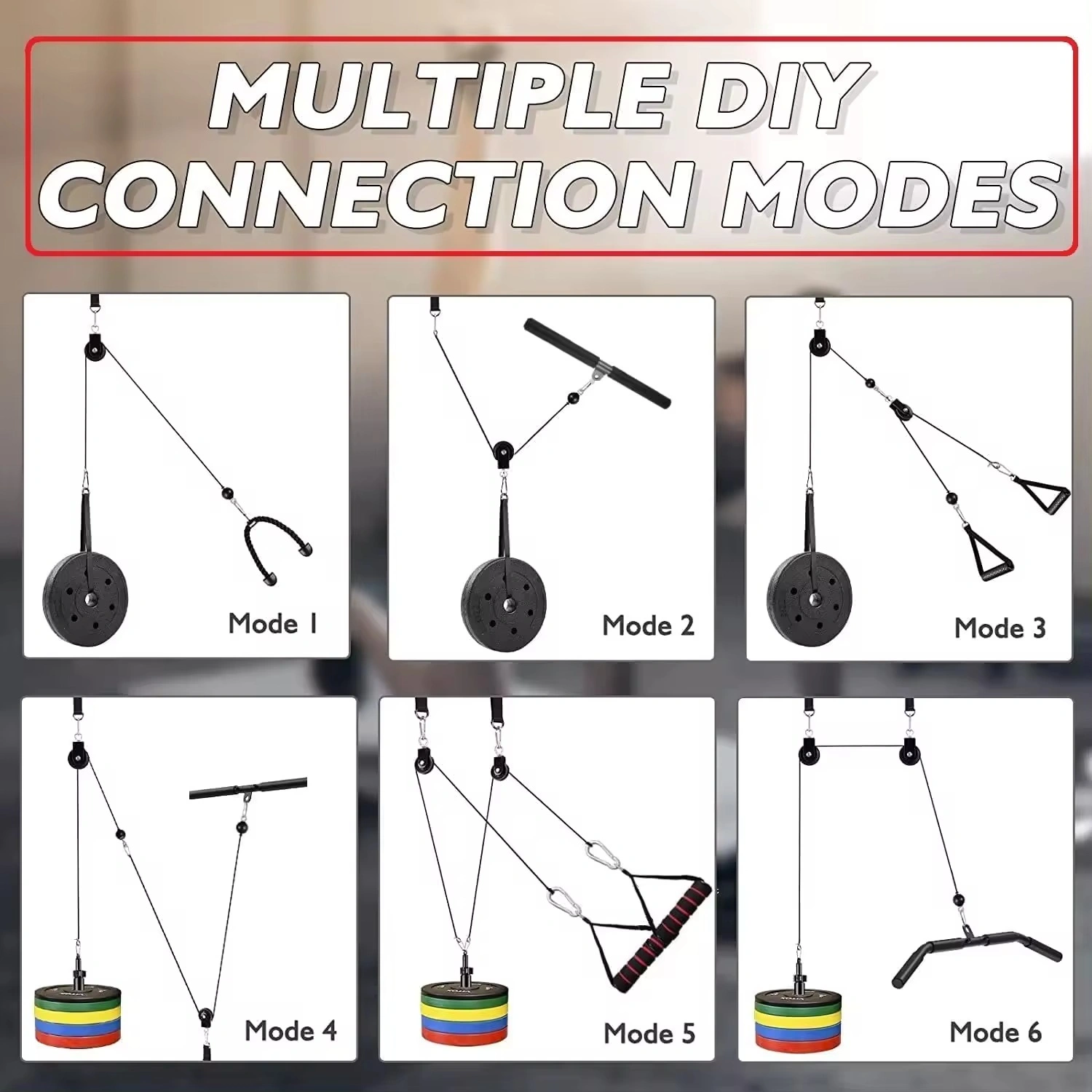 Cable Pulley System for Exercise LAT Pulldown Fitness-4